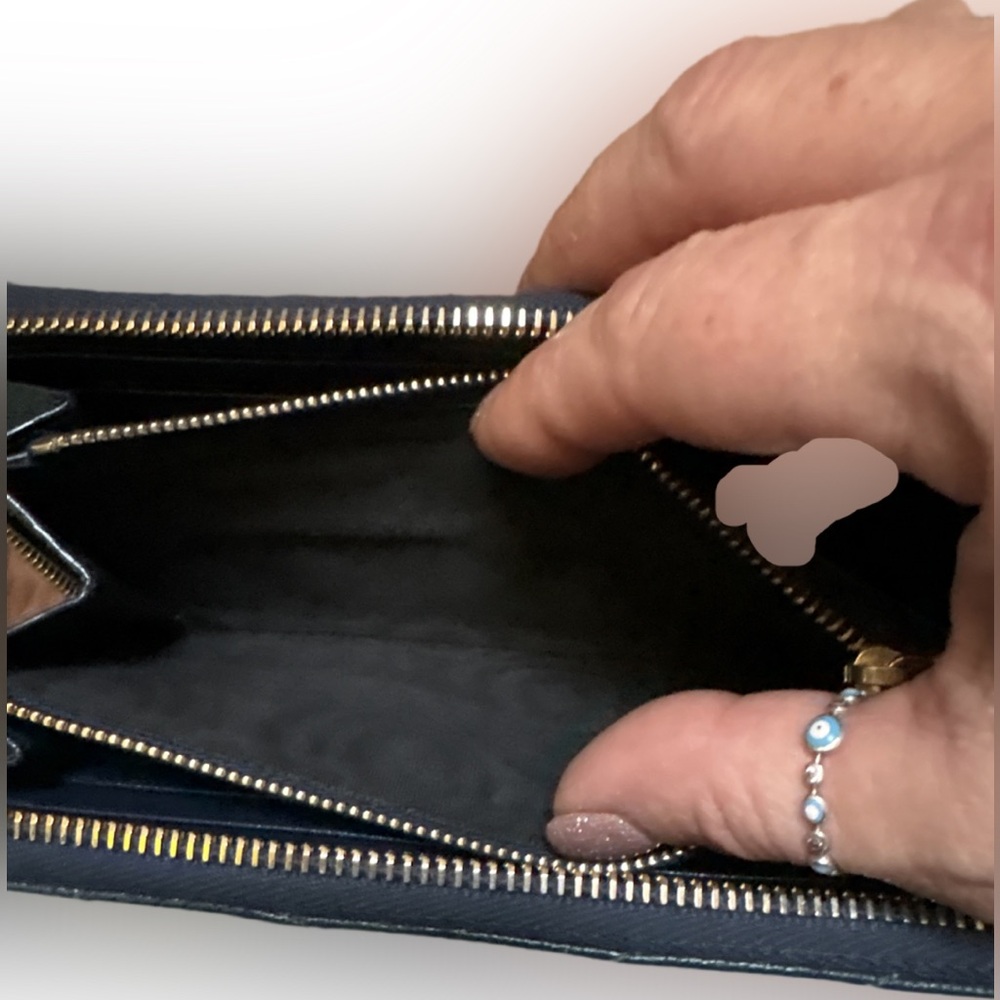 Saint Laurent Navy Blue Wallet with Gold YSL 🔥 - Picture 7 of 10